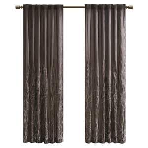 madison park andora transitional polyester fabric lined window panel - chocolate