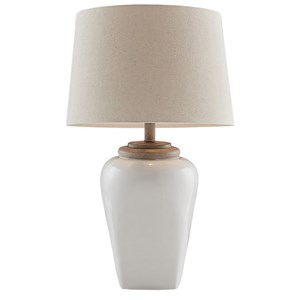 martha stewart jemma transitional ceramic and fabric table lamp in white
