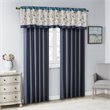 Madison Park Serene Polyester Fabric Window Panel with Lining in Navy