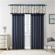 Madison Park Serene Polyester Fabric Window Panel with Lining in Navy