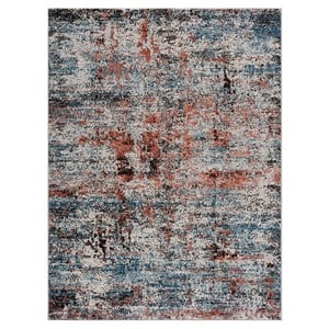 Madison Park Newport 63x84&quot Fabric Pegasus Abstract Area Rug in Multi-Color
