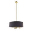 Hampton Hill Presidio Transitional Metal and Fabric Chandelier in Black/Gold