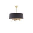 Hampton Hill Presidio Transitional Metal and Fabric Chandelier in Black/Gold
