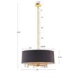 Hampton Hill Presidio Transitional Metal and Fabric Chandelier in Black/Gold