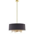 Hampton Hill Presidio Transitional Metal and Fabric Chandelier in Black/Gold