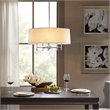 Hampton Hill Presidio Transitional Metal and Fabric Chandelier in White/Silver