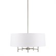 Hampton Hill Presidio Transitional Metal and Fabric Chandelier in White/Silver