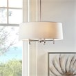 Hampton Hill Presidio Transitional Metal and Fabric Chandelier in White/Silver