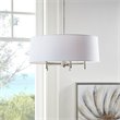 Hampton Hill Presidio Transitional Metal and Fabric Chandelier in White/Silver