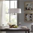 Hampton Hill Presidio Transitional Metal and Fabric Chandelier in White/Silver