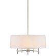 Hampton Hill Presidio Transitional Metal and Fabric Chandelier in White/Silver