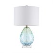 Urban Habitat Borel Contemporary Glass and Cotton Table Lamp in Blue