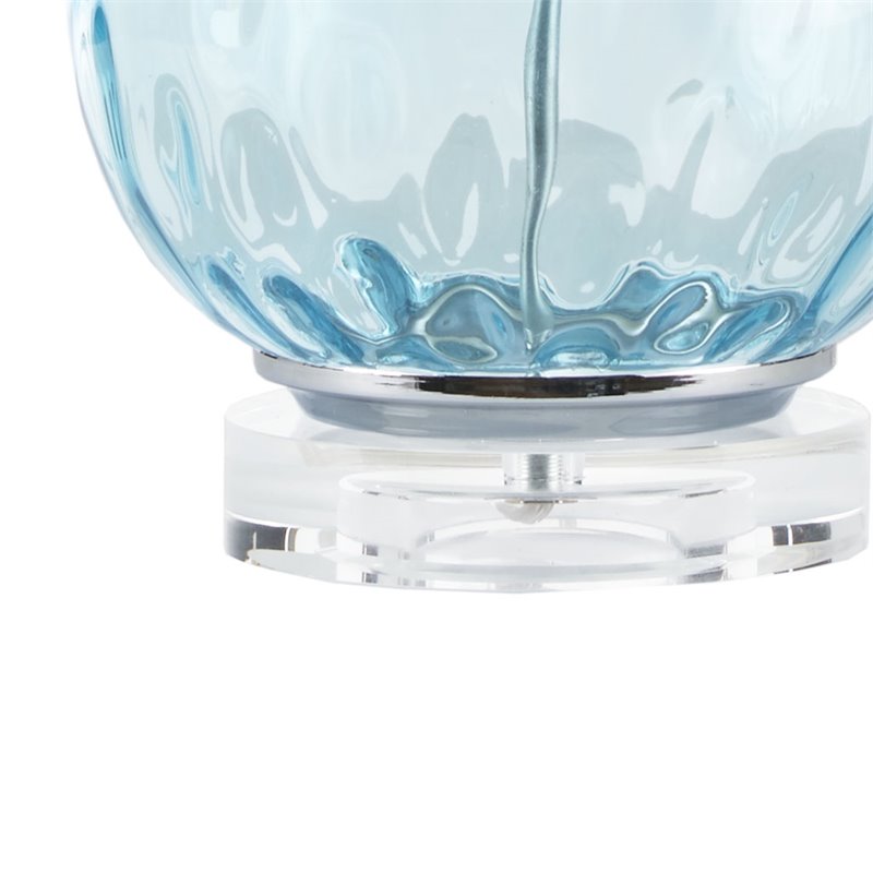 Urban Habitat Borel Contemporary Glass and Cotton Table Lamp in Blue