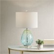 Urban Habitat Borel Contemporary Glass and Cotton Table Lamp in Blue