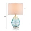 Urban Habitat Borel Contemporary Glass and Cotton Table Lamp in Blue