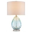 Urban Habitat Borel Contemporary Glass and Cotton Table Lamp in Blue