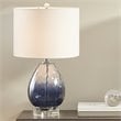 Urban Habitat Borel Transitional Glass and Cotton Table Lamp in Blue/White