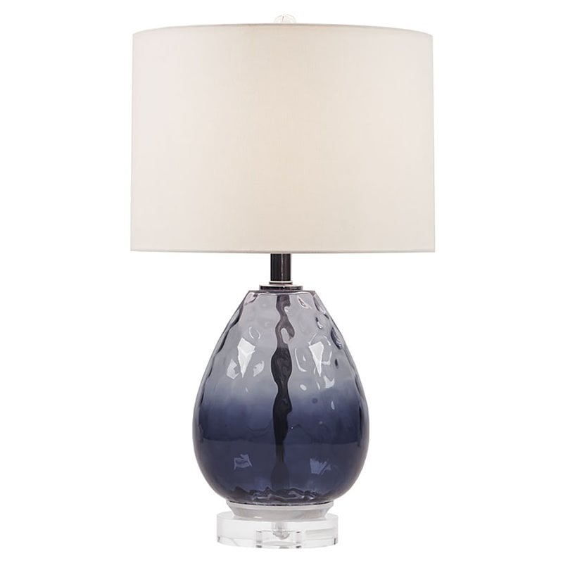 Urban Habitat Borel Transitional Glass and Cotton Table Lamp in Blue/White