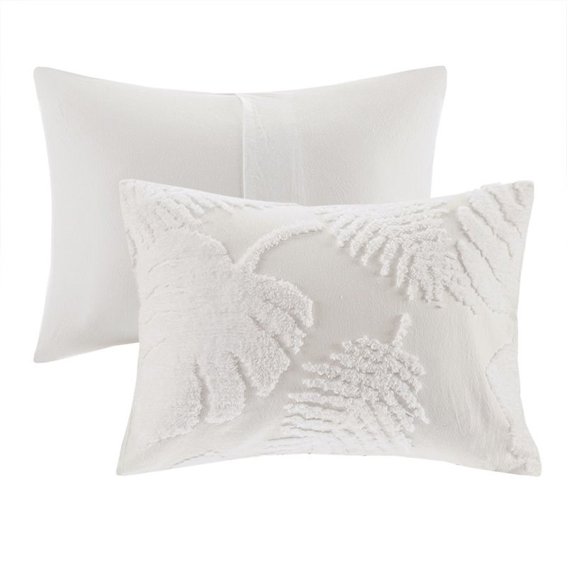 Madison Park Bahari Cotton Chenille Palm Comforter Set in Off White