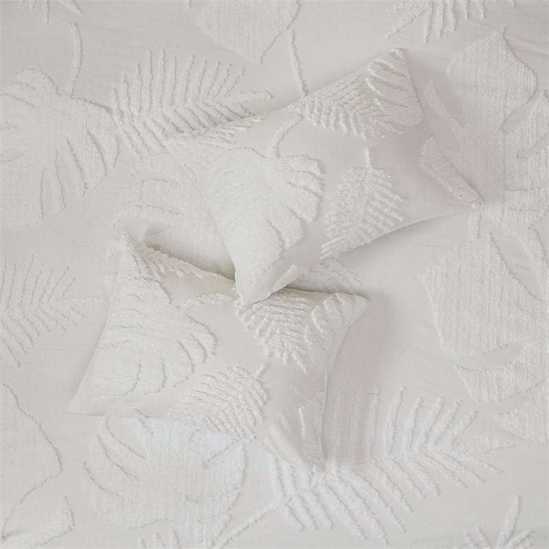 Madison Park Bahari Cotton Chenille Palm Comforter Set in Off White