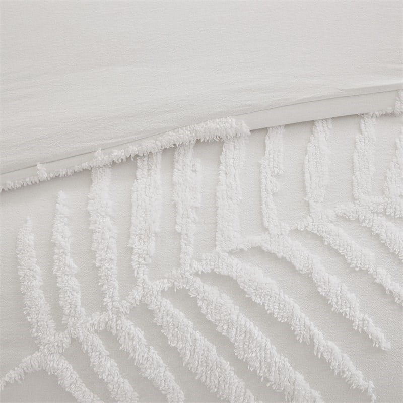 Madison Park Bahari Cotton Chenille Palm Comforter Set in Off White