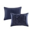 Madison Park Laurel 7-Piece 100 Percent Polyester Polyoni Comforter Set in Navy