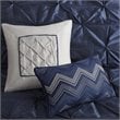 Madison Park Laurel 7-Piece 100 Percent Polyester Polyoni Comforter Set in Navy
