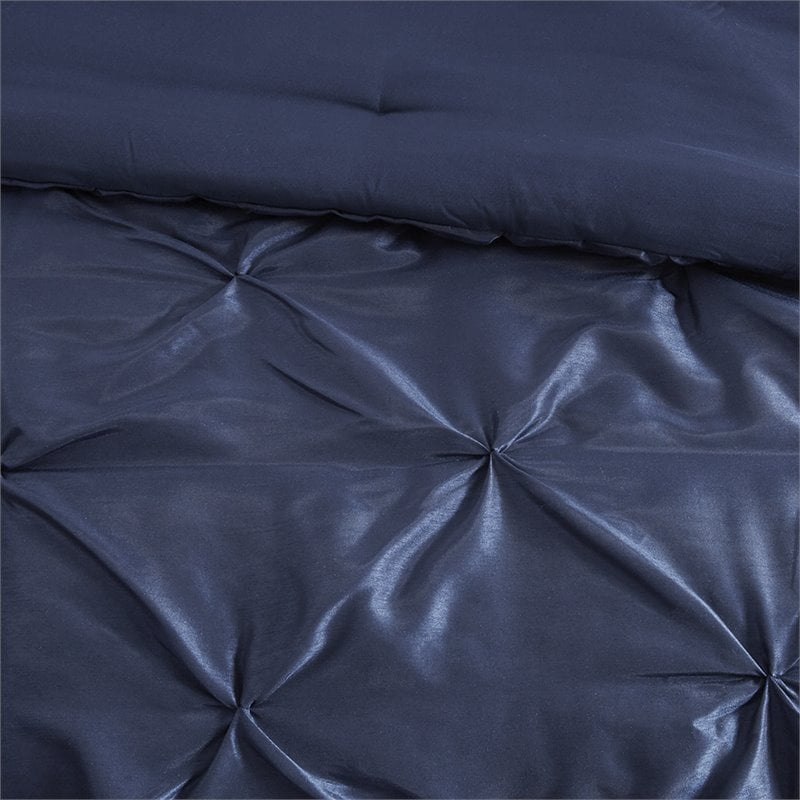 Madison Park Laurel 7-Piece 100 Percent Polyester Polyoni Comforter Set in Navy