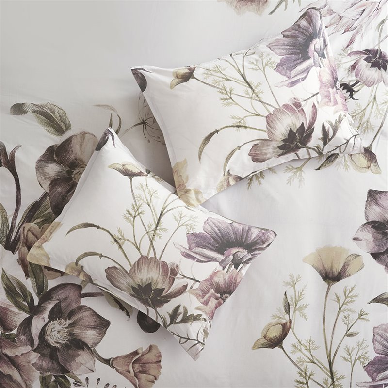 Madison Park Cassandra Cotton Percale Printed Full/Queen Duvet Cover Set - Pink