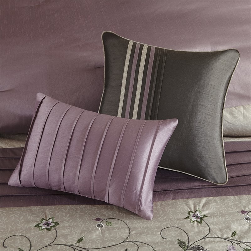 Madison Park Serene 7-Piece 100 Percent Polyester Polyoni Comforter Set - Purple