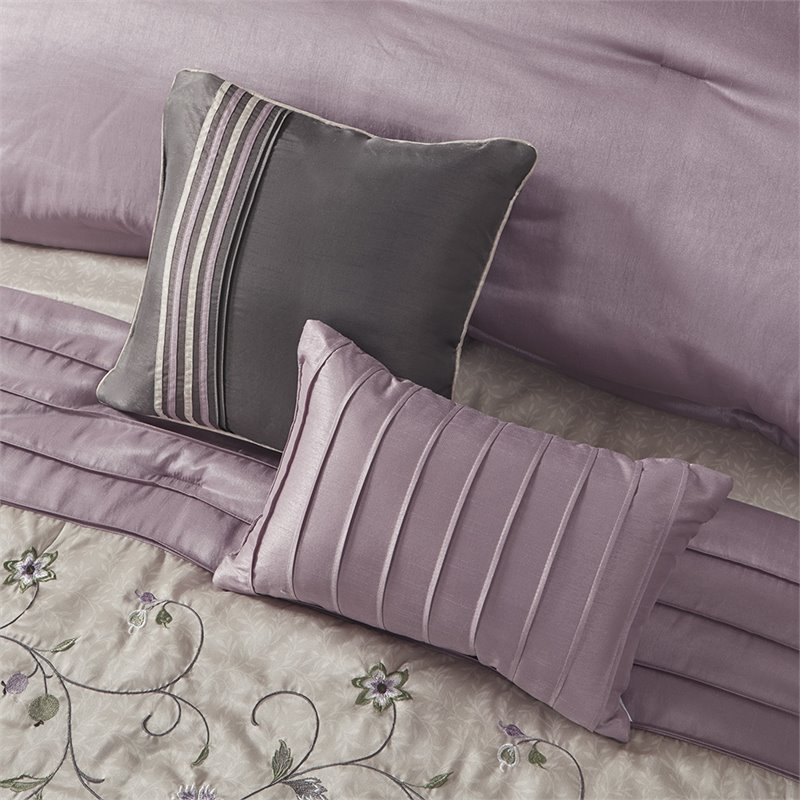 Madison Park Serene 7-Piece 100 Percent Polyester Polyoni Comforter Set - Purple