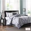 Madison Park Vienna 7-Piece 100 Percent Cotton Printed Comforter Set in Gray