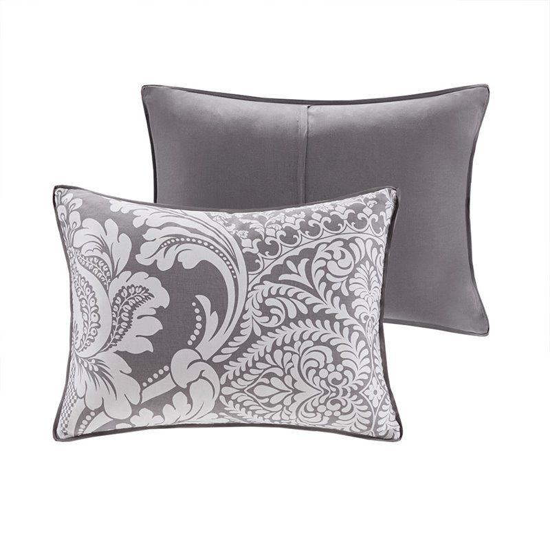 Madison Park Vienna 7-Piece 100 Percent Cotton Printed Comforter Set in Gray