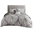 Madison Park Vienna 7-Piece 100 Percent Cotton Printed Comforter Set in Gray