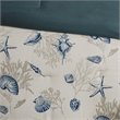 Madison Park Bayside 7-Piece 100 Percent Cotton Printed Comforter Set in Blue
