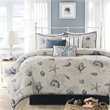 Madison Park Bayside 7-Piece 100 Percent Cotton Printed Comforter Set in Blue