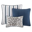 Madison Park Bayside 7-Piece 100 Percent Cotton Printed Comforter Set in Blue
