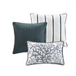 Madison Park Bayside 7-Piece 100 Percent Cotton Printed Comforter Set in Blue