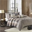 Madison Park Ridge 6-Piece Polyester Full/Queen Duvet Cover Set - Brown