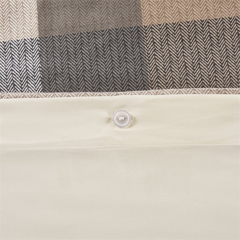 Madison Park Ridge 6-Piece Polyester Full/Queen Duvet Cover Set - Brown