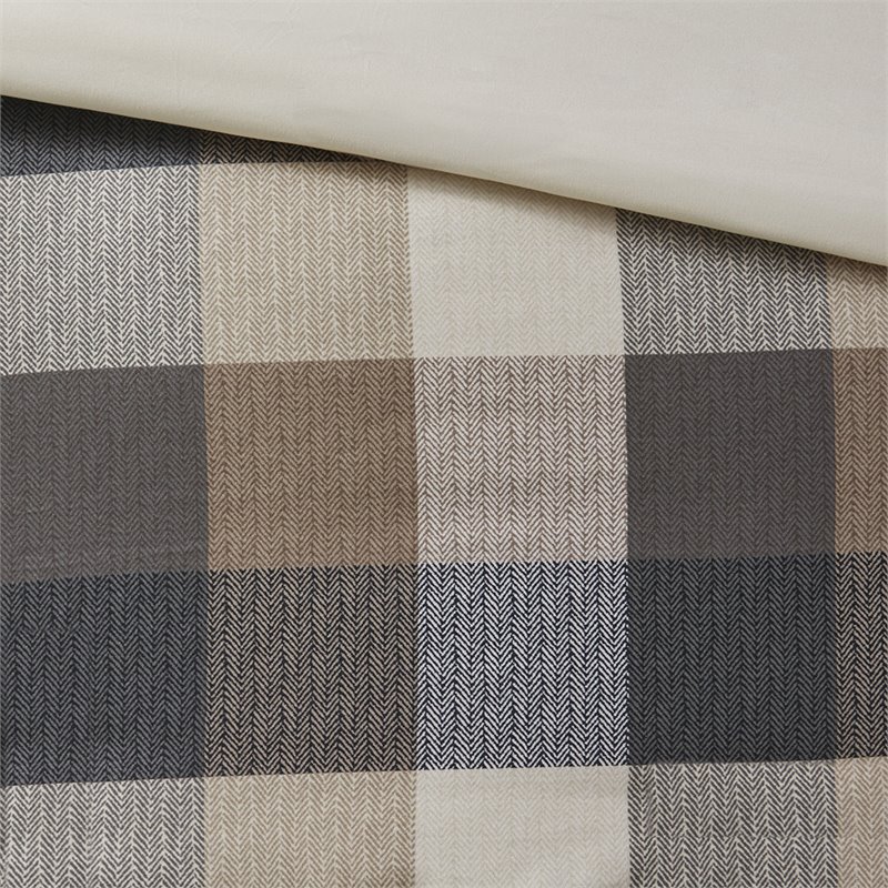 Madison Park Ridge 6-Piece Polyester Full/Queen Duvet Cover Set - Brown