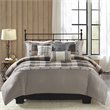 Madison Park Ridge 6-Piece Polyester Full/Queen Duvet Cover Set - Brown