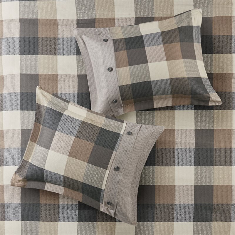 Madison Park Ridge 6-Piece Polyester Full/Queen Duvet Cover Set - Brown