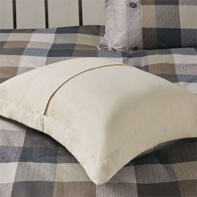 Madison Park Ridge 6-Piece Polyester Full/Queen Duvet Cover Set - Brown