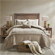 Madison Park Boone 7-Piece Polyester Microsuede Printed Comforter Set in Tan