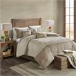 Madison Park Boone 7-Piece Polyester Microsuede Printed Comforter Set in Tan