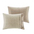 Madison Park Boone 7-Piece Polyester Microsuede Printed Comforter Set in Tan