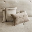 Madison Park Boone 7-Piece Polyester Microsuede Printed Comforter Set in Tan