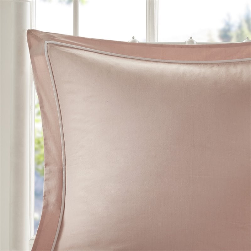 Madison Park Dawn 9-Piece Cotton T180 Printing Pieced Comforter Set in Pink