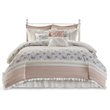 Madison Park Dawn 9-Piece Cotton T180 Printing Pieced Comforter Set in Pink